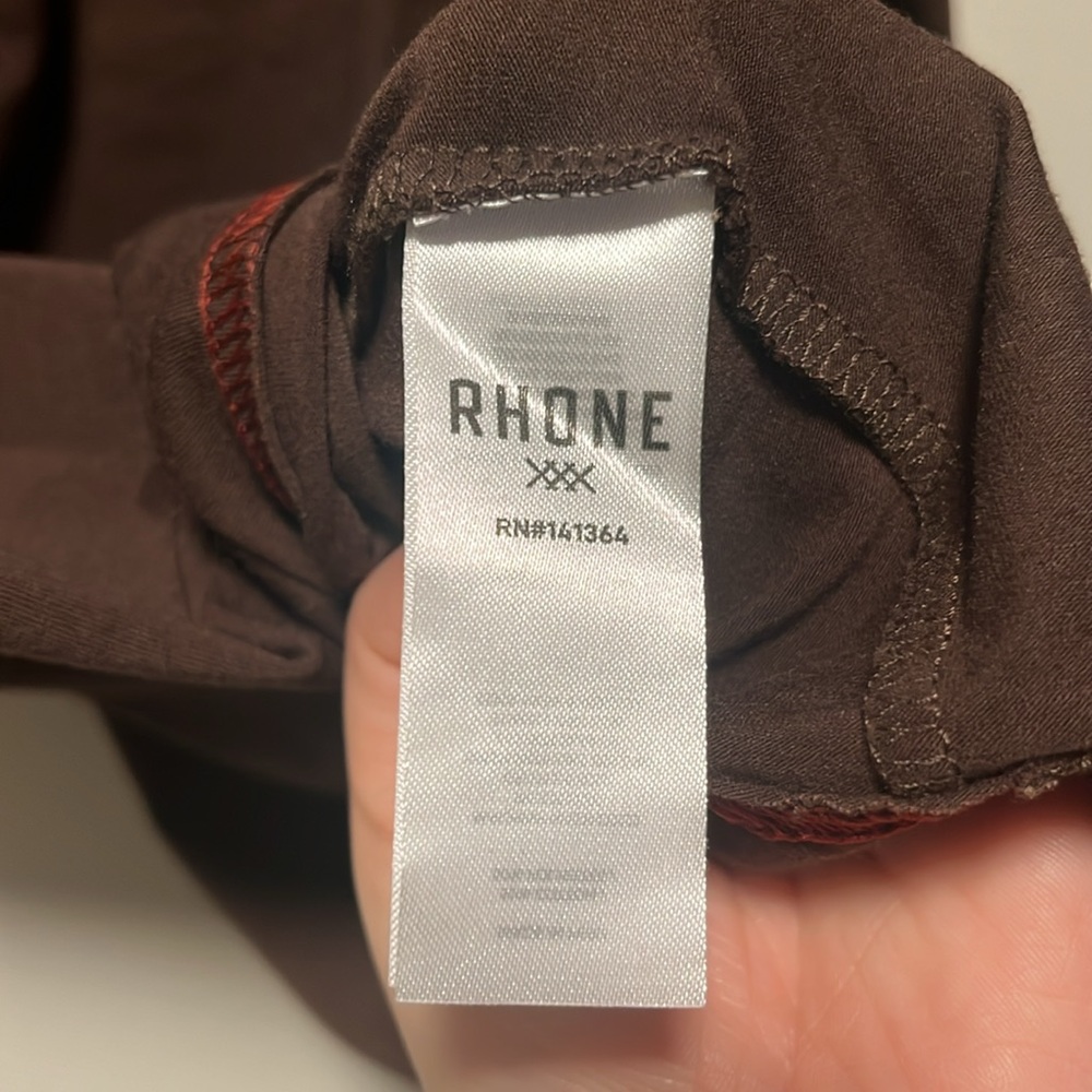 RHONE Origin Short Sleeve Tee, Classic Fit, Brown, Size L - Picture 10 of 12